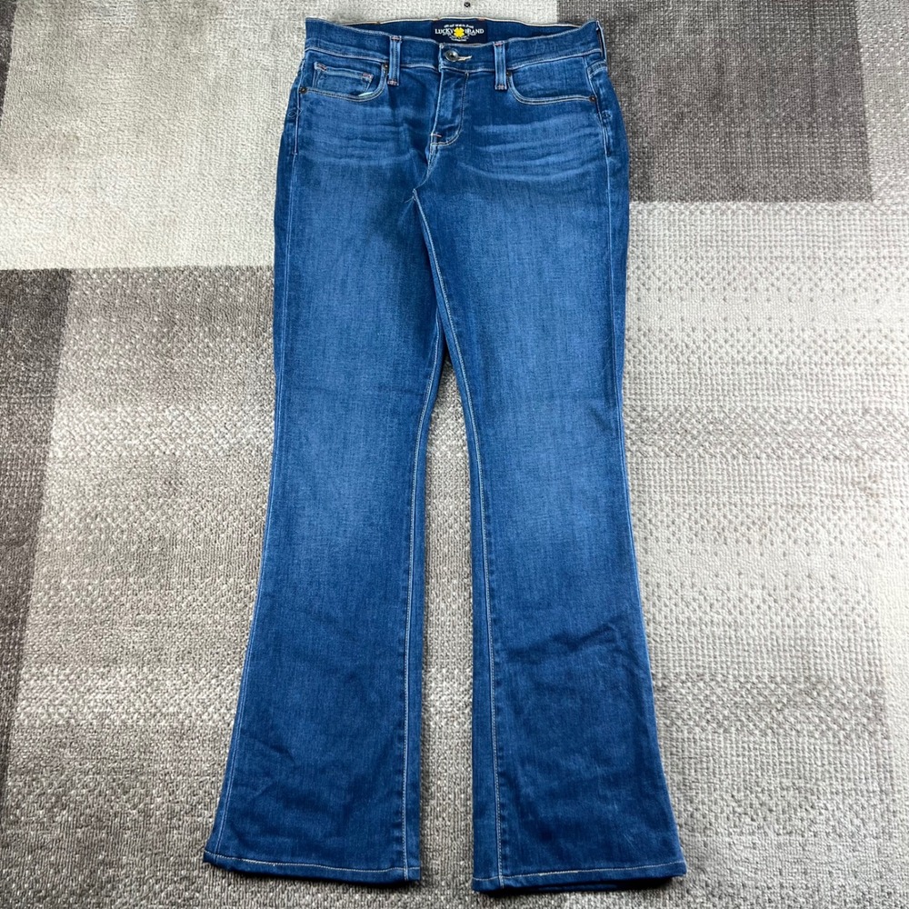 Lucky Brand Sofia Boot Cut Jeans Womens 6/28 Regular Dark Wash Blue Whiskered